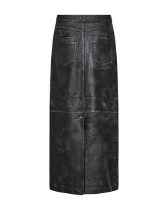 CMQUEEN - LEATHERSKIRT IN GREY AND BLACK