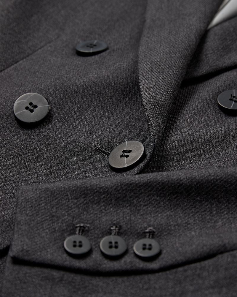 CMTAILOR - DOUBLE BREASTED SHORT BLAZER IN GREY