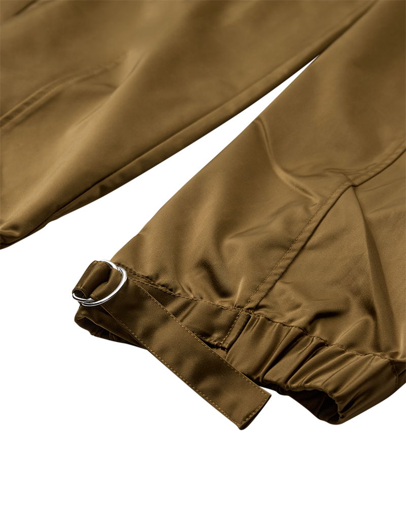 CMTINO - HIGH-WAISTED PANTS IN KHAKI GREEN