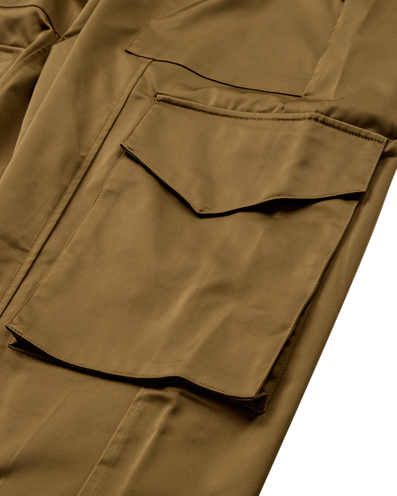 CMTINO - HIGH-WAISTED PANTS IN KHAKI GREEN