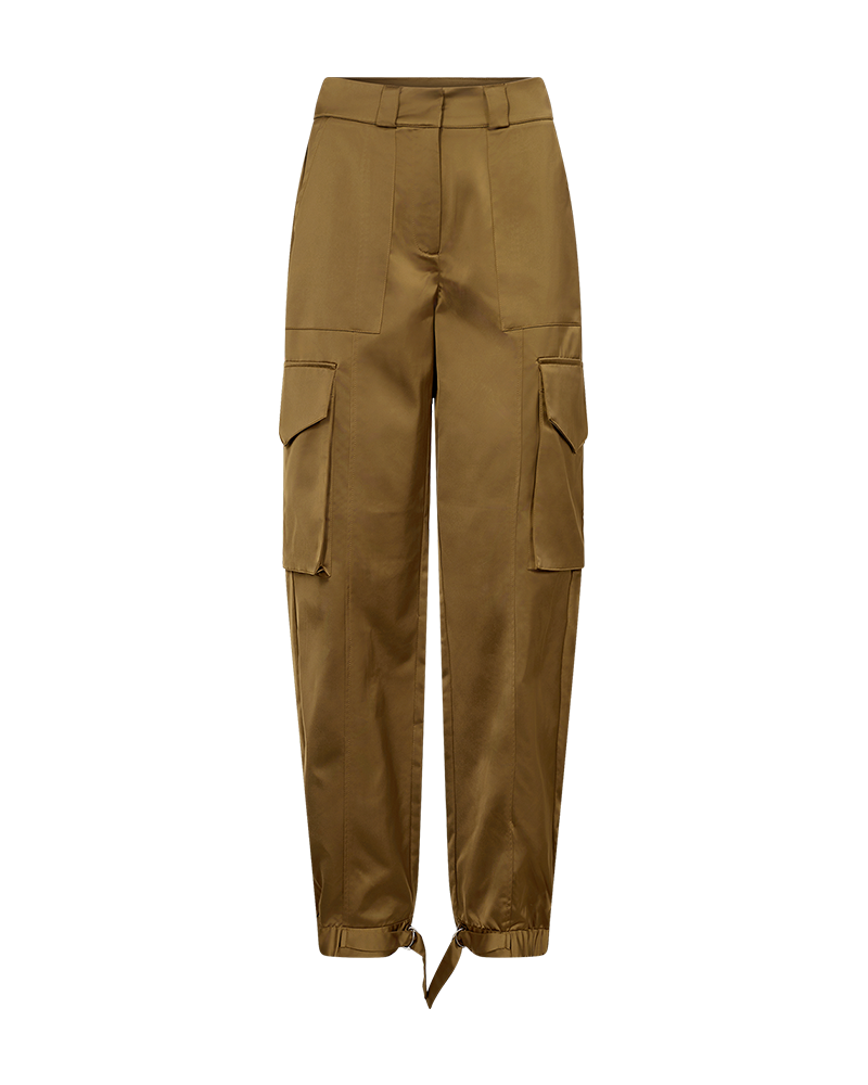 CMTINO - HIGH-WAISTED PANTS IN KHAKI GREEN