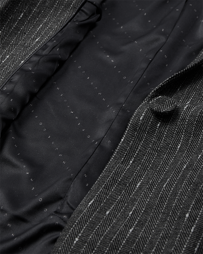 Cmtrina - blazer met visgraatpatroon en pinstrepen in grijs