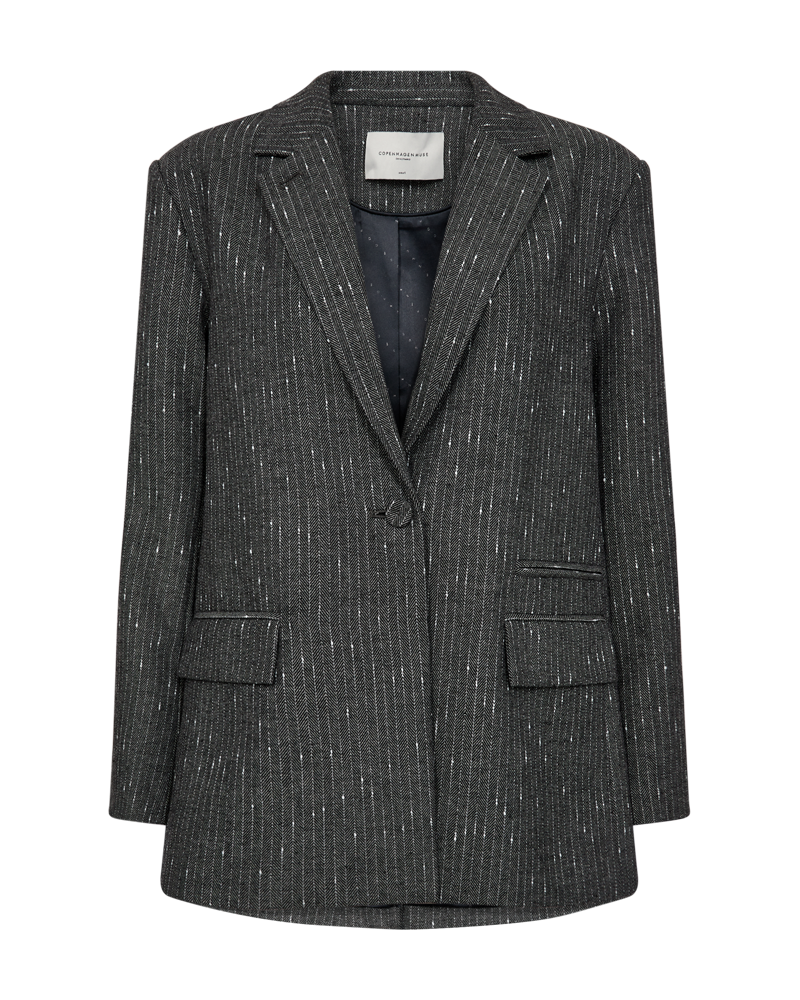 Cmtrina - blazer met visgraatpatroon en pinstrepen in grijs