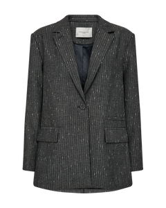 Cmtrina - blazer met visgraatpatroon en pinstrepen in grijs
