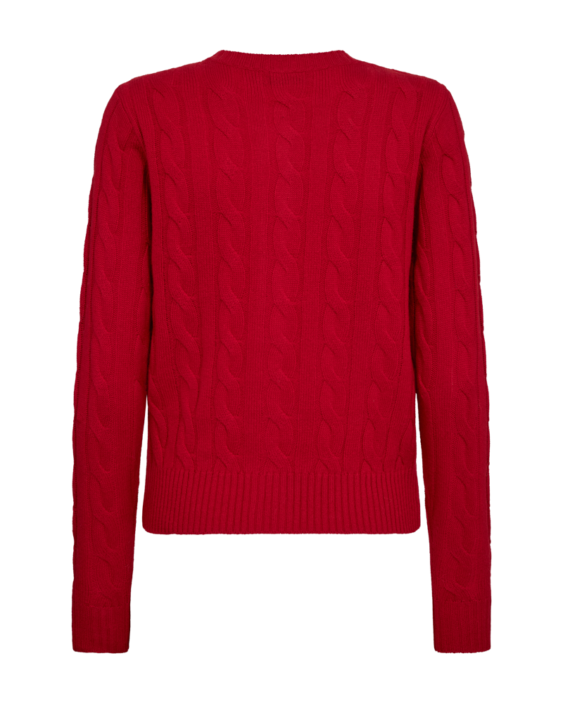 CMCASHA - CARDIGAN WITH EMBROIDERED LOGO DETAIL IN RED