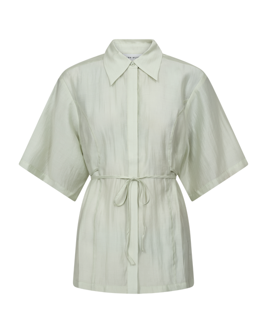 CMMOLLY - SHIRT WITH TIE IN GREEN