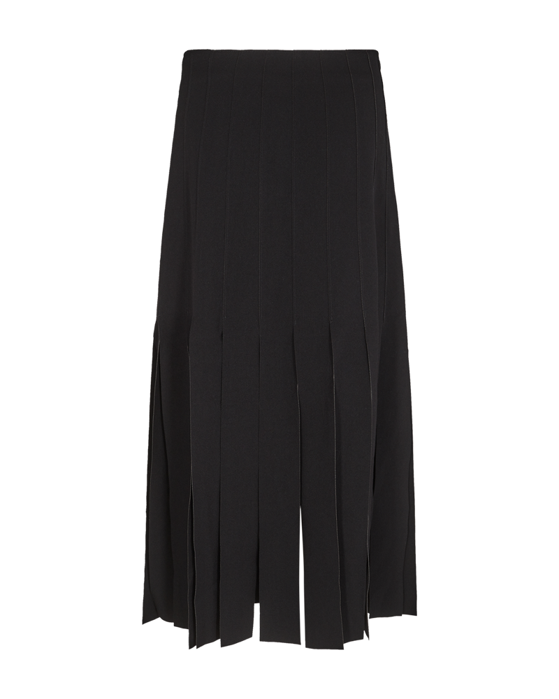CMTAILOR - SKIRT WITH FRINGES IN BLACK