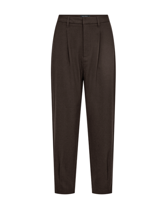 CMTAILOR - HIGH-WAISTED ANKLE PANTS IN BROWN