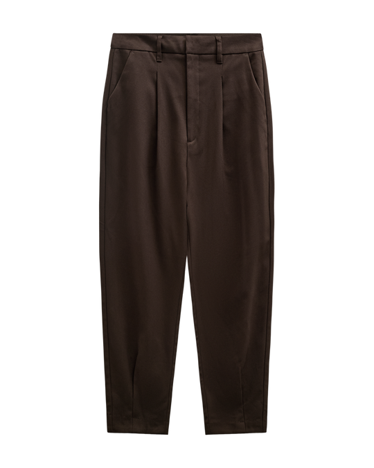 CMTAILOR - HIGH-WAISTED PANTS IN BROWN
