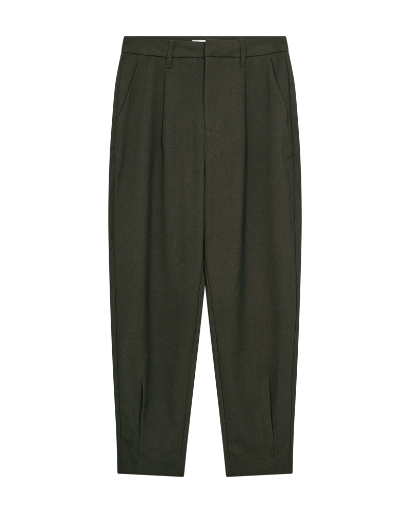 CMTAILOR - HIGH WAISTED ANKLE TROUSERS IN GREEN