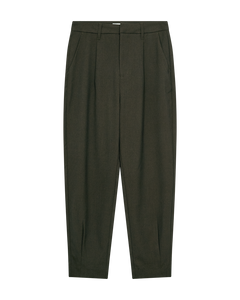 CMTAILOR - HIGH WAISTED ANKLE TROUSERS IN GREEN