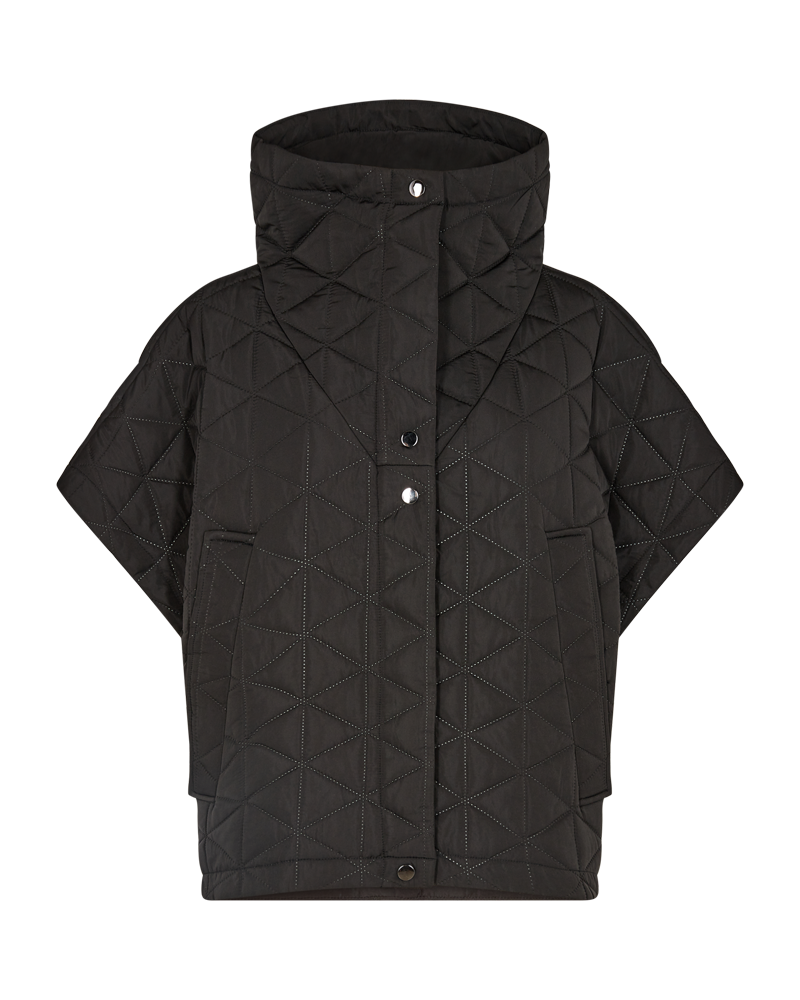 CMNET - SHORT WADDED WAISTCOAT IN BLACK