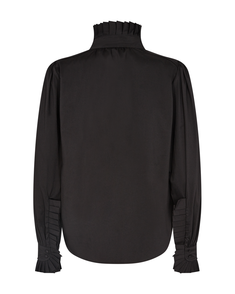 CMMACHA - SHIRT WITH RUFFLES IN BLACK