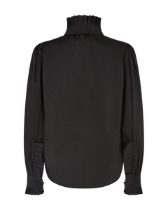 CMMACHA - SHIRT WITH RUFFLES IN BLACK