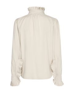 CMMACHA - SHIRT WITH RUFFLES IN WHITE,OFF-WHITE