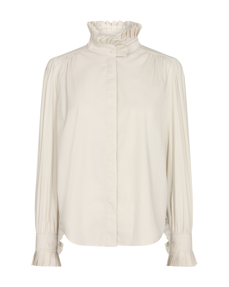 CMMACHA - SHIRT WITH RUFFLES IN WHITE,OFF-WHITE