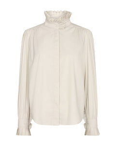 CMMACHA - SHIRT WITH RUFFLES IN WHITE,OFF-WHITE