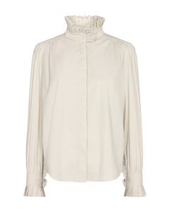 CMMACHA - SHIRT WITH RUFFLES IN WHITE,OFF-WHITE