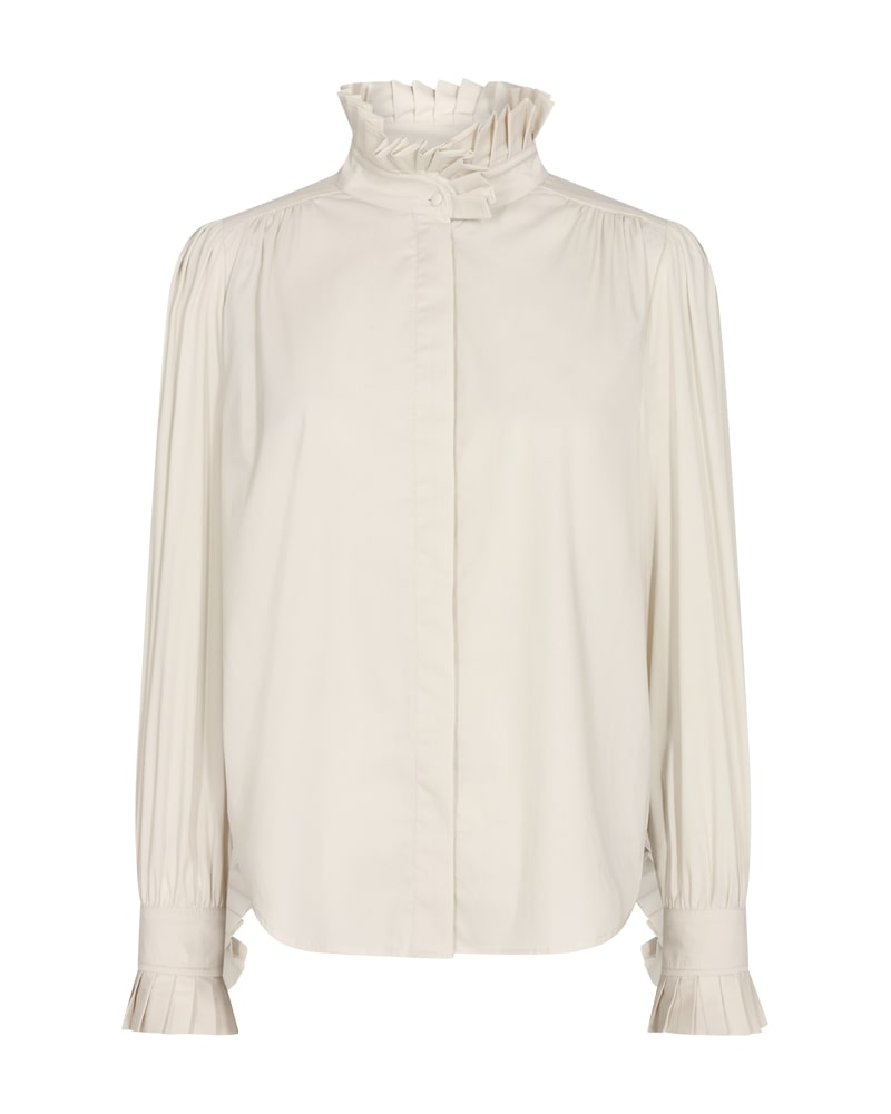 CMMACHA - SHIRT WITH RUFFLES IN WHITE,OFF-WHITE