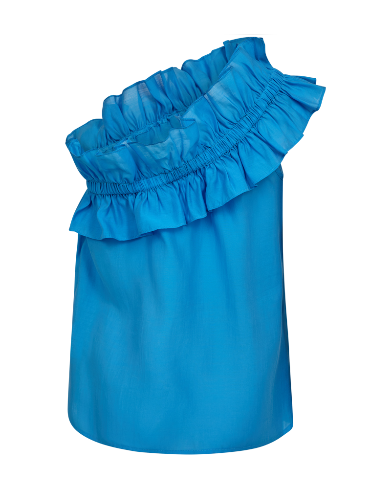 Cmmolly - blouse met ruches in blauw