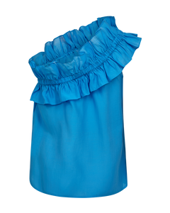 Cmmolly - blouse met ruches in blauw