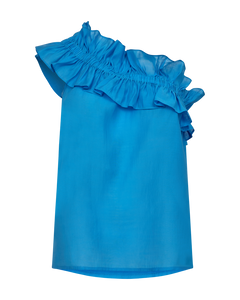 Cmmolly - blouse met ruches in blauw