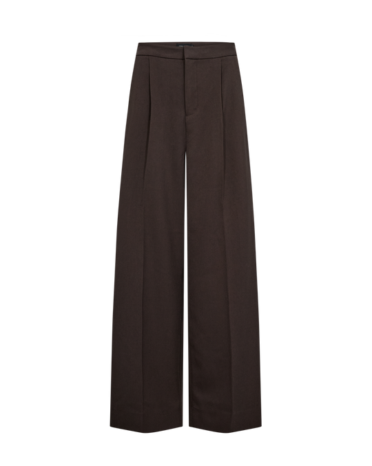 CMTAILOR - HIGH-WAISTED WIDE-LEG PANTS IN BROWN
