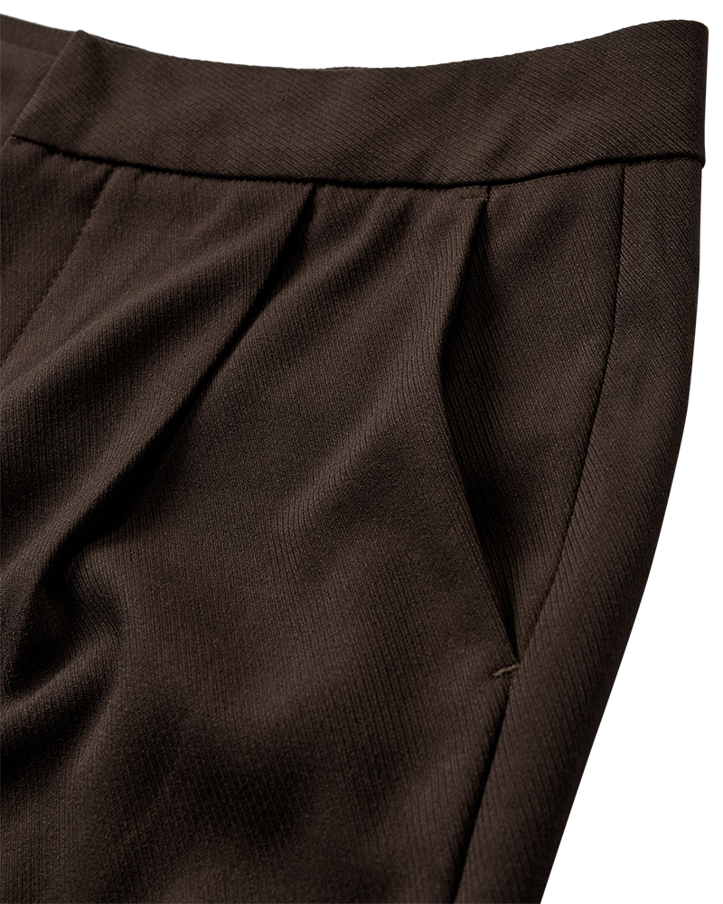 CMTAILOR - HIGH-WAISTED PANTS IN BROWN