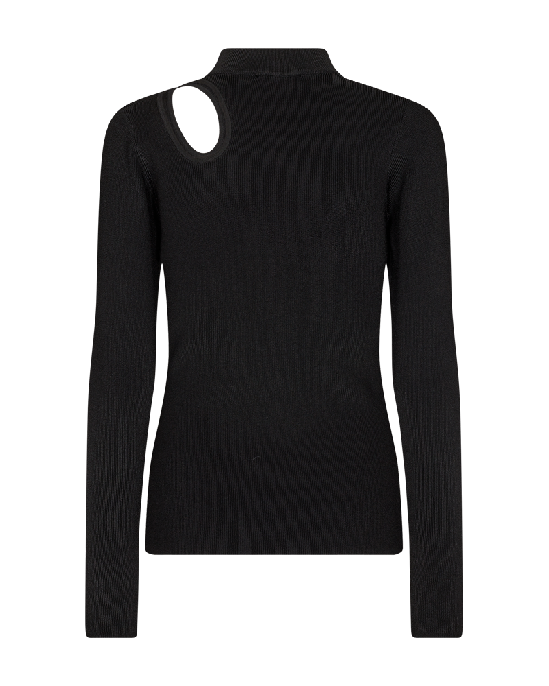 Cmnatacha - rib gebreide blouse in zwart