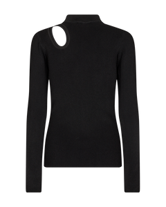Cmnatacha - rib gebreide blouse in zwart