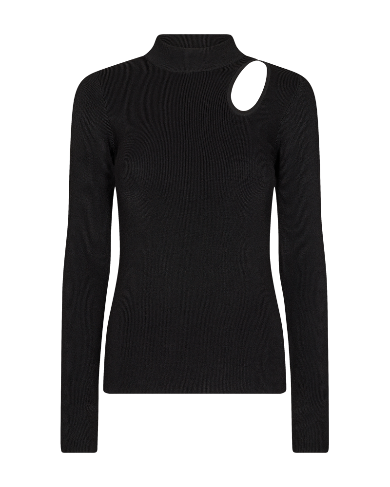 Cmnatacha - rib gebreide blouse in zwart