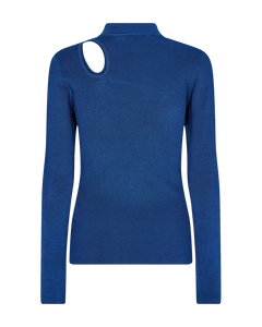Cmnatacha - rib gebreide blouse in blauw