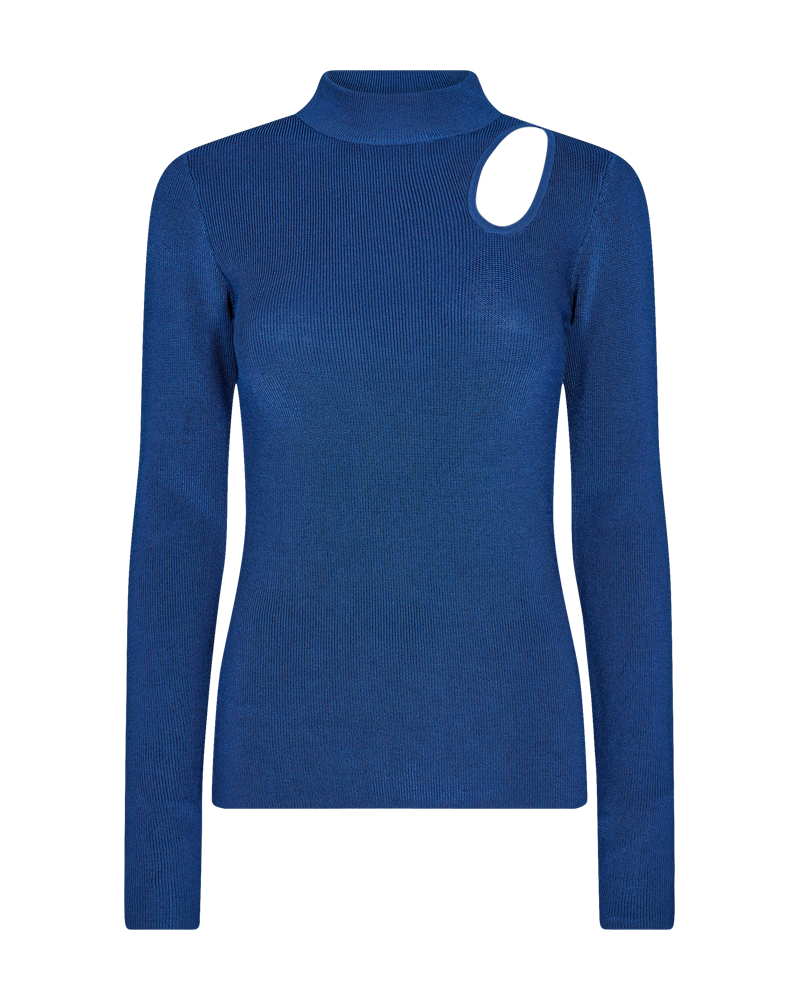 Cmnatacha - rib gebreide blouse in blauw