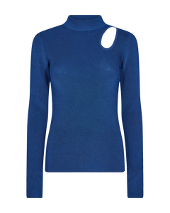 Cmnatacha - rib gebreide blouse in blauw