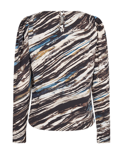 Cmvita - blouse met patroon in zwart