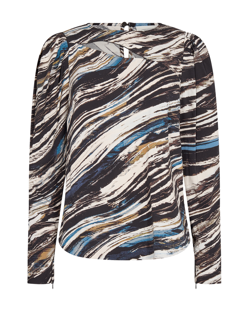 Cmvita - blouse met patroon in zwart