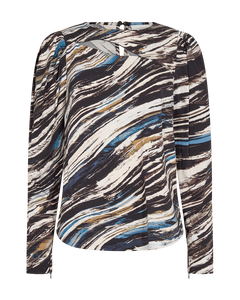 Cmvita - blouse met patroon in zwart
