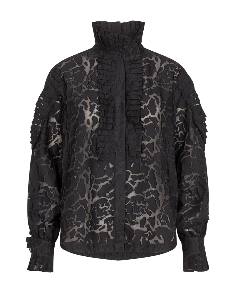 CMVALLIS - SHIRT WITH PATTERN IN BLACK