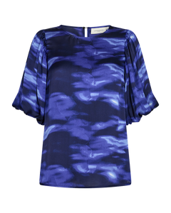Cmmae - blouse met afdrukken in zwart en blauw