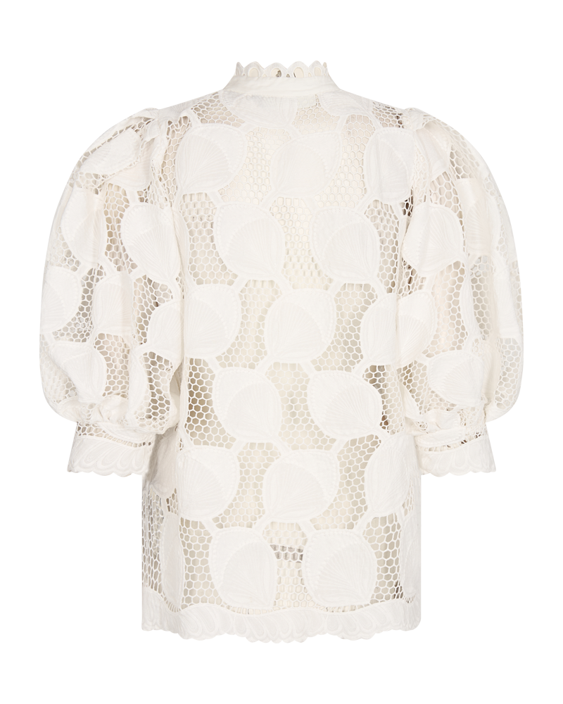 Cmmali - Blouse in transparante kwaliteit in wit, gebroken wit
