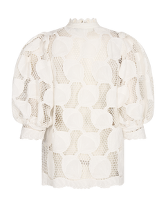 Cmmali - Blouse in transparante kwaliteit in wit, gebroken wit