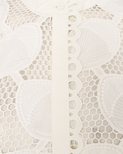 CMMALI - BLOUSE IN TRANSPARENT QUALITY IN WHITE,OFF-WHITE