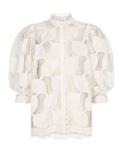 CMMALI - BLOUSE IN TRANSPARENT QUALITY IN WHITE,OFF-WHITE