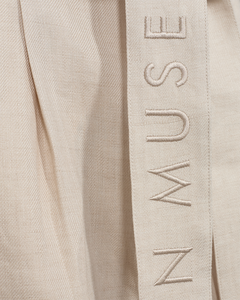 Cmnature - linnen shorts in beige, gebroken wit