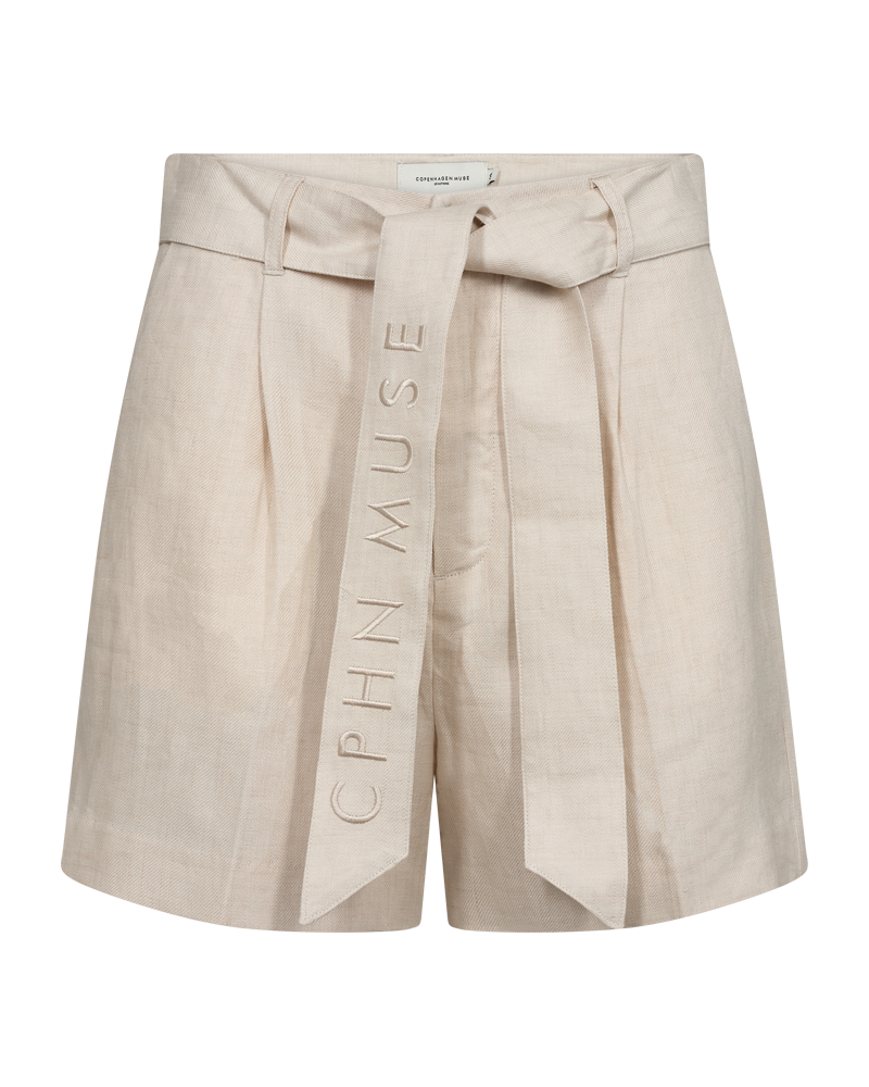Cmnature - linnen shorts in beige, gebroken wit