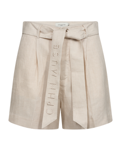Cmnature - linnen shorts in beige, gebroken wit