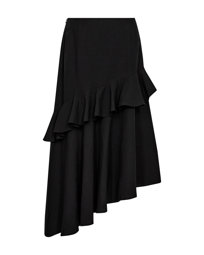 CMNATU - SKIRT IN LINEN BLEND IN BLACK
