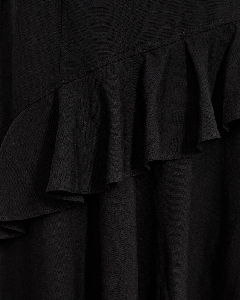 CMNATU - SKIRT IN LINEN BLEND IN BLACK