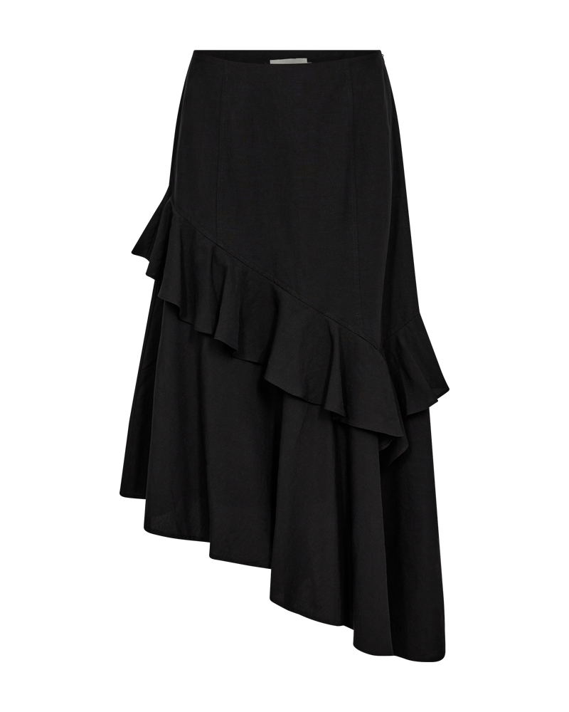 CMNATU - SKIRT IN LINEN BLEND IN BLACK