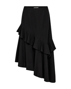 CMNATU - SKIRT IN LINEN BLEND IN BLACK